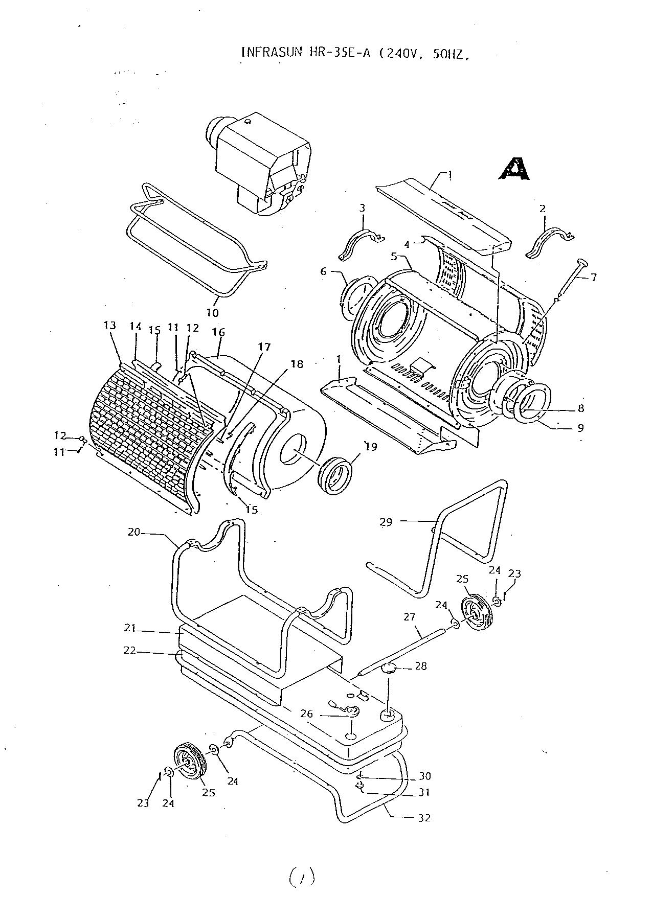 Orion Infrasun HR-35E-A Parts Diagram (exploded View) 001